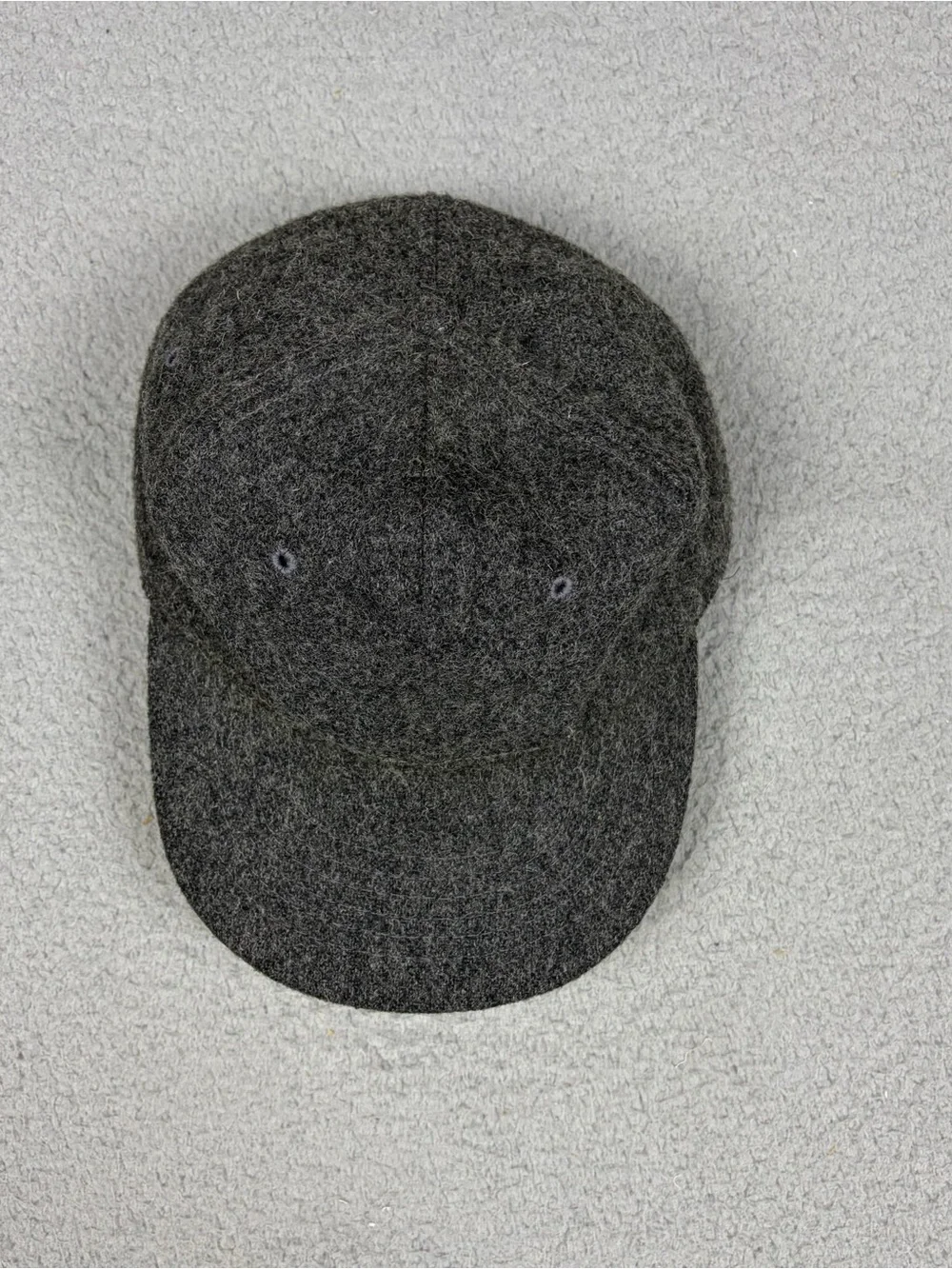 Vintage J. Crew Wool Hat Cap Charcoal Gray Adjustable Baseball Made in USA